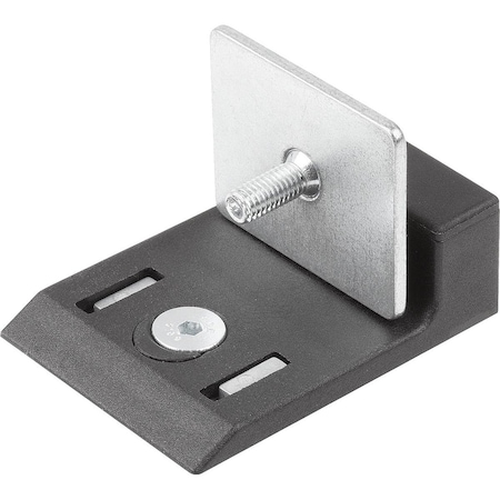 Kipp Door Stop, With Magnetic Catch, Form:B, L=53, 5, B=40, H=19, Bn=8/10, Polyamide, Comp:Steel K1633.1